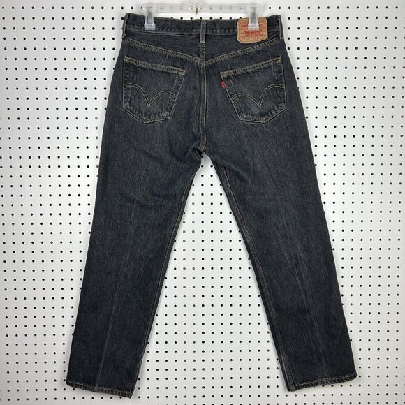 Levi's 501 Original Black Jeans Size 32x30 Straight Leg Skate Y2K Button Fly - Picture 1 of 9